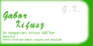 gabor kifusz business card